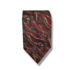 CHRISTIAN DIOR Monsieur Vintage Men's Silk Tie Made in USA Equestrian Old Money